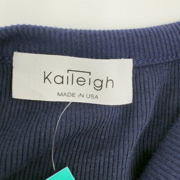 NWT Kaileigh Caroline Knit-Fitted Ribbed Sleeveless Dress Navy Size SP Comfort - Picture 11 of 12
